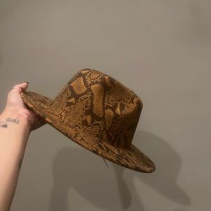 Snakeskin Wide Brim Hat